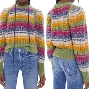 MOTHER Multicolor Striped Crew Neck Sweater Sz M Like New
